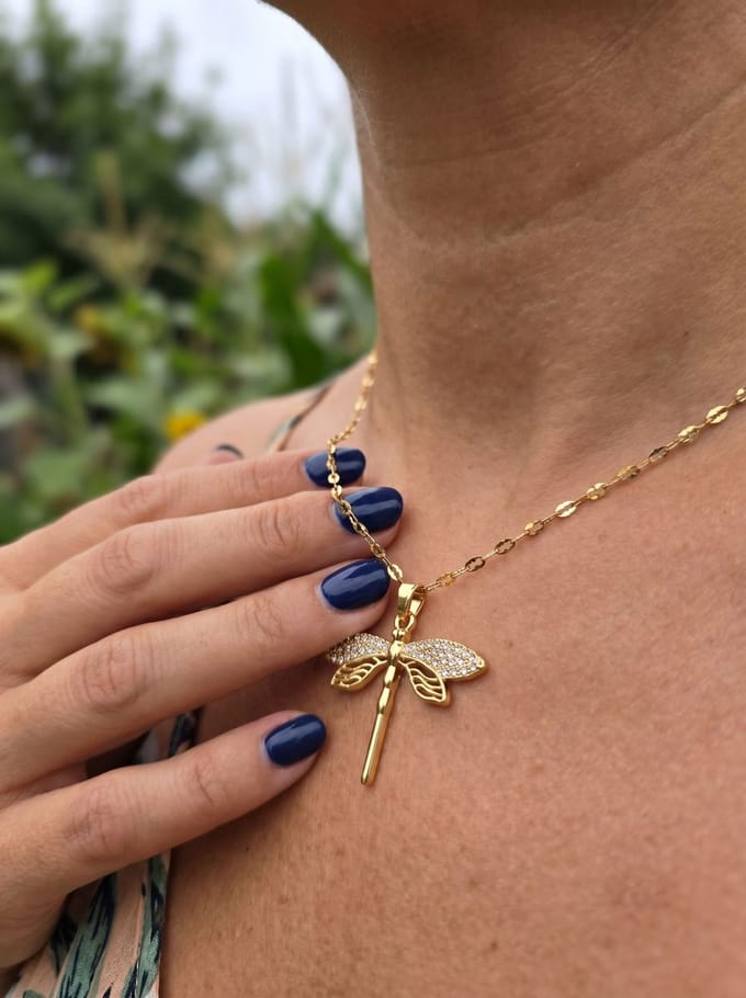 Anelplus Ketting Dames – Goudkleurig met Libel – Elegant Design