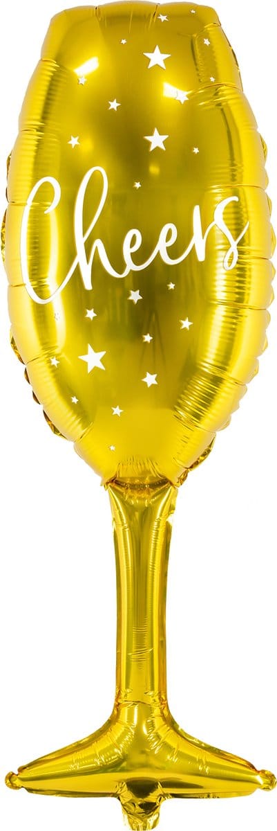 Partydeco - Folieballon Cheers Champagneglas
