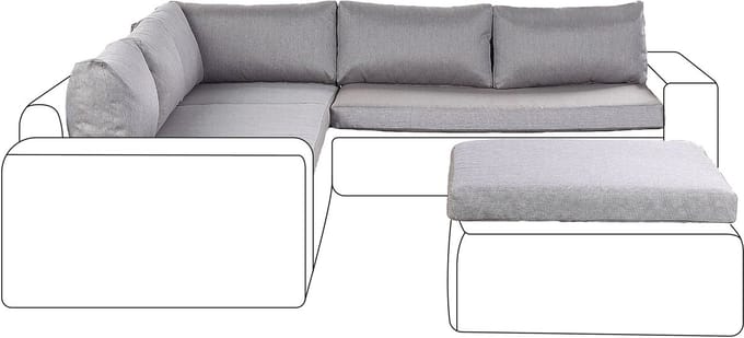 PALERMO - Tuinkussenhoezen set - Grijs - Polyester