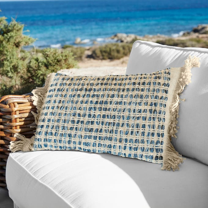 LOBERON Kussenhoes Monrovie blauw/beige