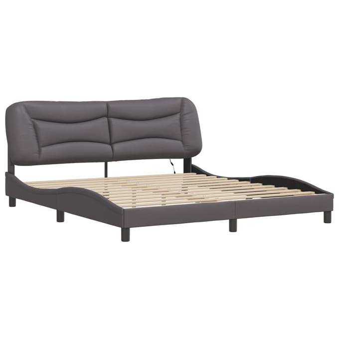vidaXL - Bedframe - met - LED - zonder - matras - "Hvar" - zwart - 180x200 - cm