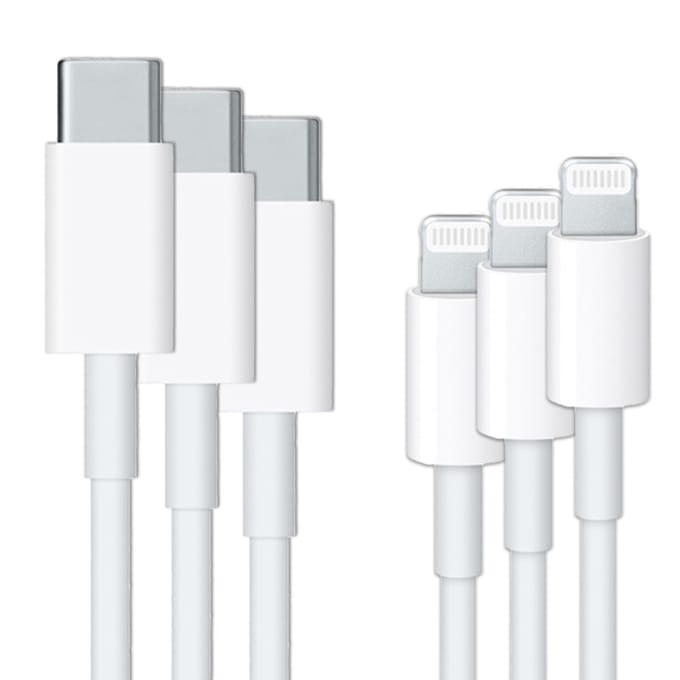 USB-C naar Lightning kabel 3-pack - Apple 'pre-owned' - 1 meter - Wit