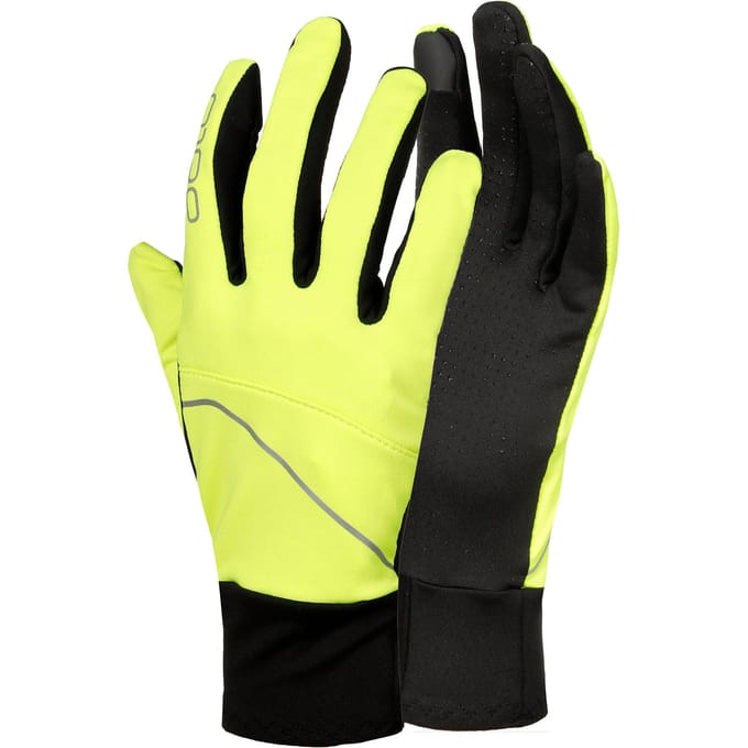 Odlo Intensity Safety Hardloophandschoenen - Unisex - geel/zwart