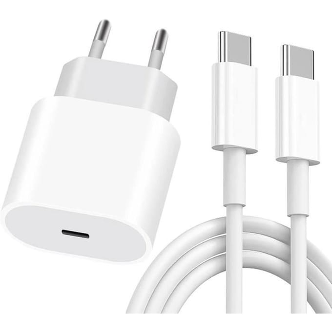 Snellader - USB-C - 25W - 20W Kabel - 1M - Compatibel met iPhone 17/16/15