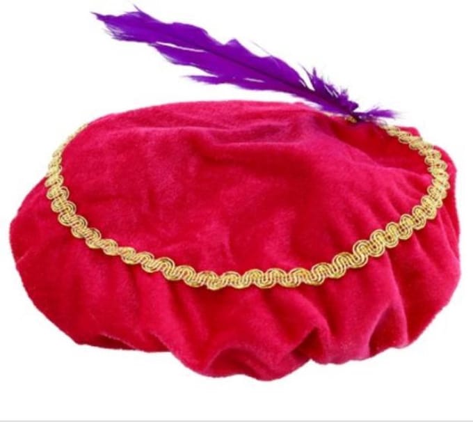 Pietenmuts Pieten baret - roze one size