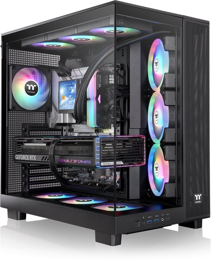 Thermaltake View 380 XL TG ARGB Mid - PC Case - Gehard Glas - 4x120mm Ventilator - Zwart