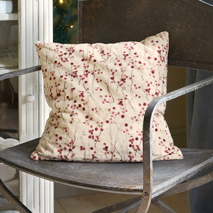 LOBERON Kussenhoes Rimont wit/rood