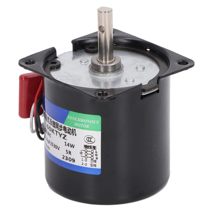 Motorreductor 220V Micro Snelheidsreductie Permanente Magneet Synchroon Centrale Assen 7mm met Gat 5rpm
