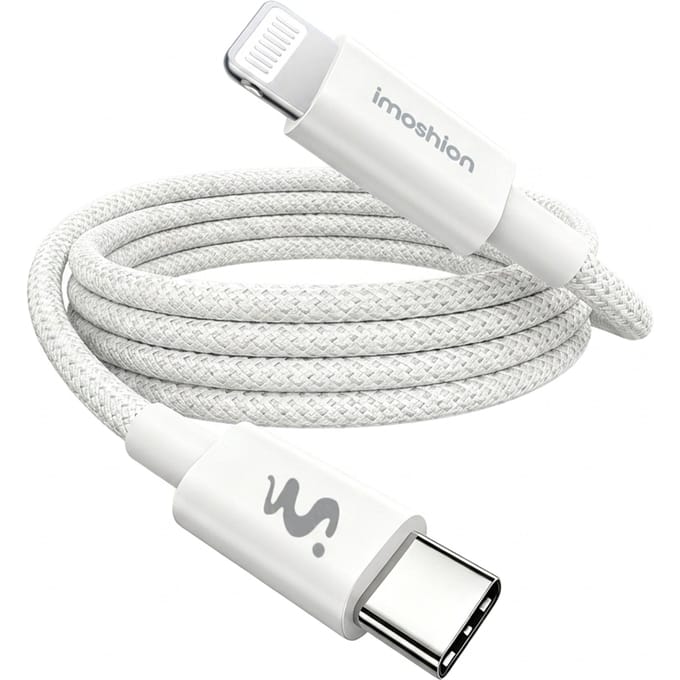 imoshion Braided USB-C naar geschikt voor Lightning kabel 30W - 2 meter - Wit
