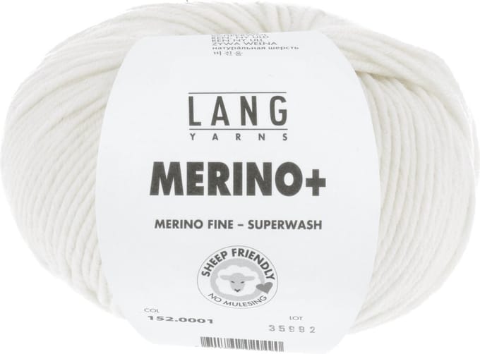 Lang Yarns Merino Plus - 01 wit - Merinowol Garen