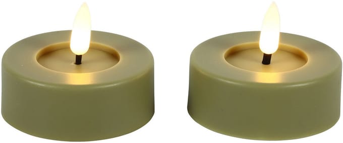 Countryfield LED theelicht rustiek goud 2 stuks - sfeervolle verlichting.