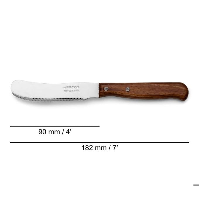 Couteau à beurre - Arcos - Latina 102701 - Acier inoxydable Nitrum - Lame 9 cm - Bois comprimé