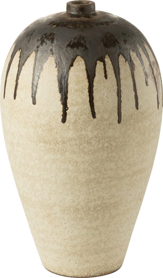 J-Line vaas Lombok - keramiek - beige/bruin - small - 56 cm hoog