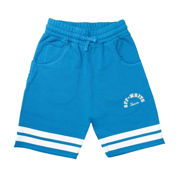 Off White Meisjes Team 23 Sweat Shorts met grafische print (Blauw/Wit)