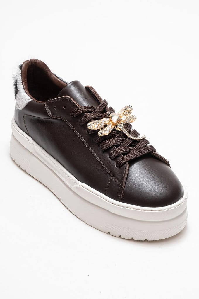 Laren Leren Gesp Sneakers Dames