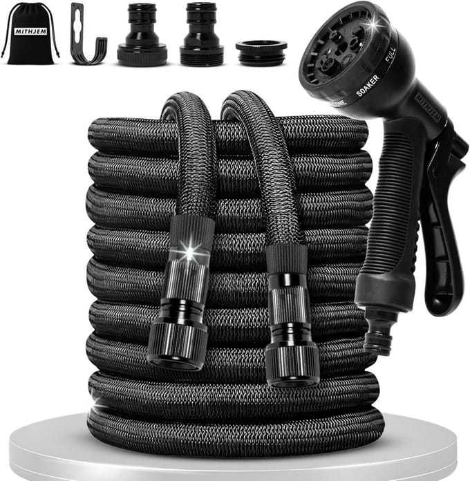 Uittrekbare Tuinslang 15 Meter met 8 Functies en Complete Kranen Set
