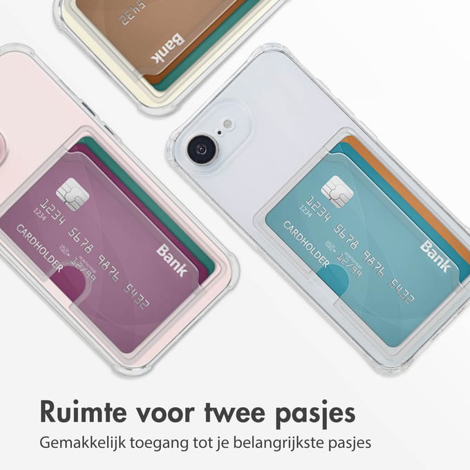 imoshion Softcase Backcover met pasjeshouder voor de Apple iPhone 17e / 16e - Transparant