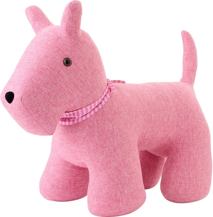 J-Line deurstopper Hond + Sjaal - polyester - roze - large