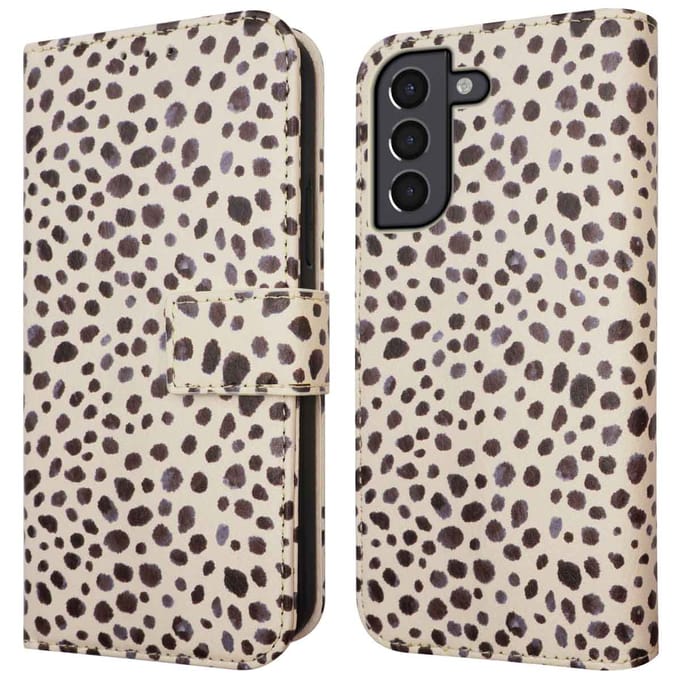 imoshion Hoesje - Geschikt voor Samsung Galaxy S21 - Design Bookcase smartphone - Black And White Dots