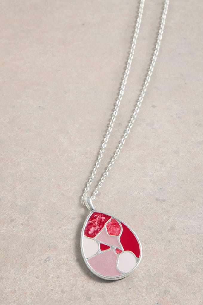 White Stuff Mosaic Tile Drop Necklace Pink Multi Taglia: OS | Collane Outlet | Uomo | Rosa