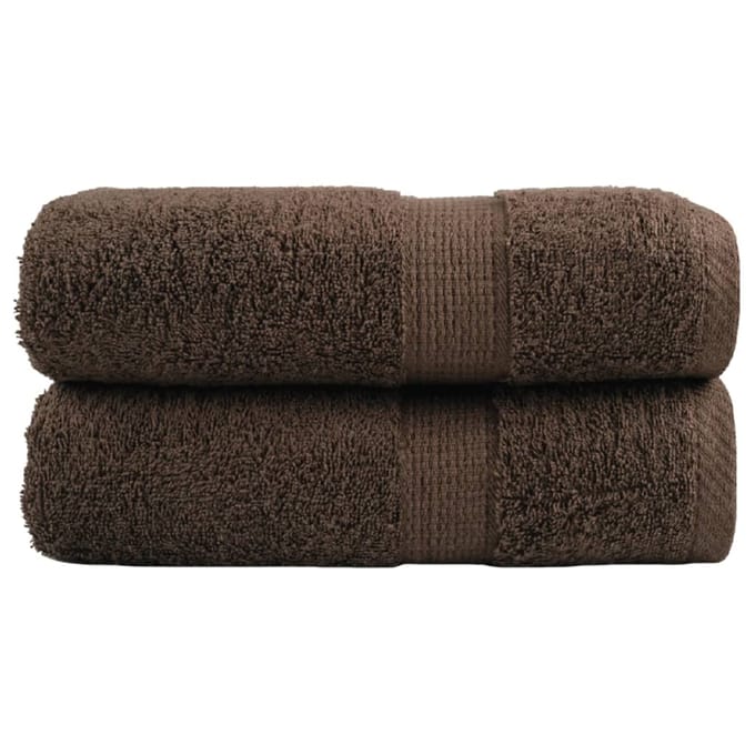 vidaXL - Premium - washandjes - SOLUND - 2 - stuks - bruin - 30x30 - cm - 600 - g/m²
