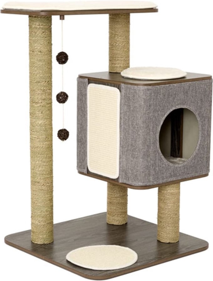 Jack and Vanilla Kattenmeubel Molly 56x56x80 cm grijs