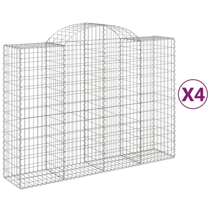 vidaXL - Schanskorven - 4 - st - gewelfd - 200x50x140/160 - cm - ijzer