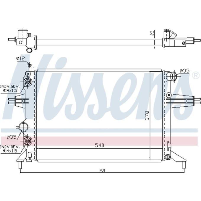 Radiator, motorkoeling NISSENS 632481