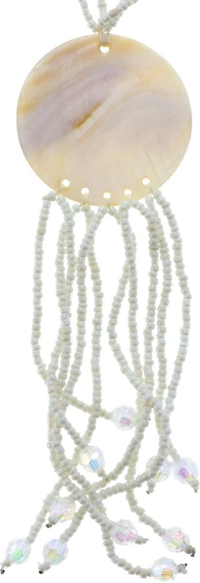 Behave - Witte ketting met schelphanger - Bohemian zomerstijl