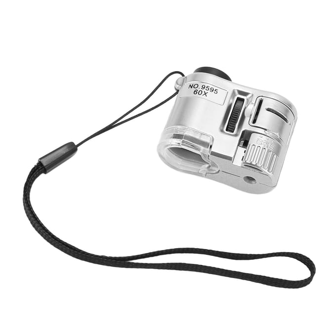 60X Mini Zakmicroscoop Vergrootglas met LED-licht Draagbare Microscoop met UV Geld Detectie