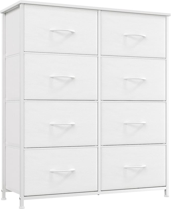 Dailygoods- Ladekast Ruimtebesparend - Dressoir - Commode - Opbergkast - Stalen Frame - 8 Laden - Milieuvriendelijk MDF