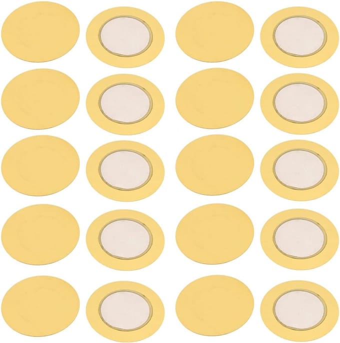 Piezo Discs - Keramische Triggers - Elektronische Projecten - Koperen Contacten - 35mm Diameter