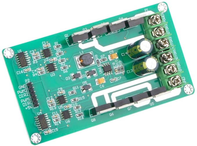 Dailygoody - H Bridge Driver Chip - Dual Motor Driver Module - Hoge stroomcapaciteit - 3-36V - Geschikt voor robotwedstrijden - 10A motorsturing - Rob...