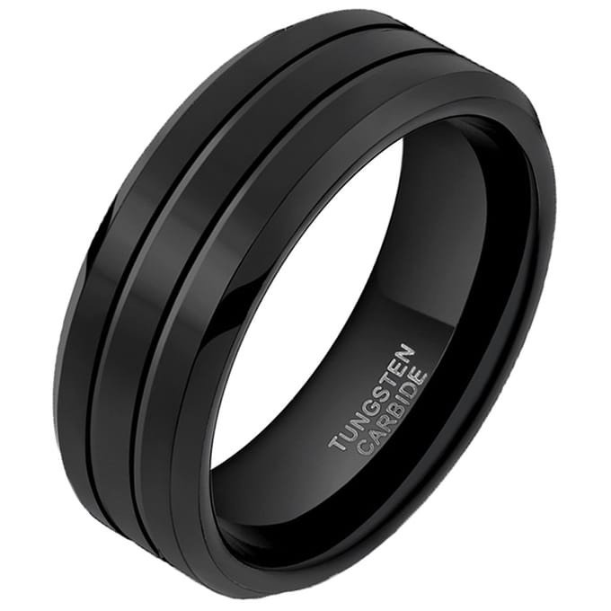 Wolfraam heren ring Classic Groove 8mm-17mm