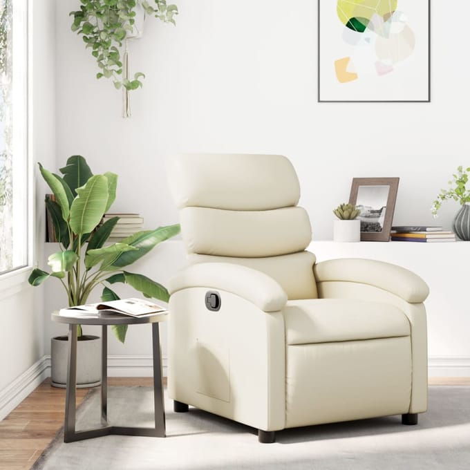 vidaXL - Relaxfauteuil - Crème - Kunstleer