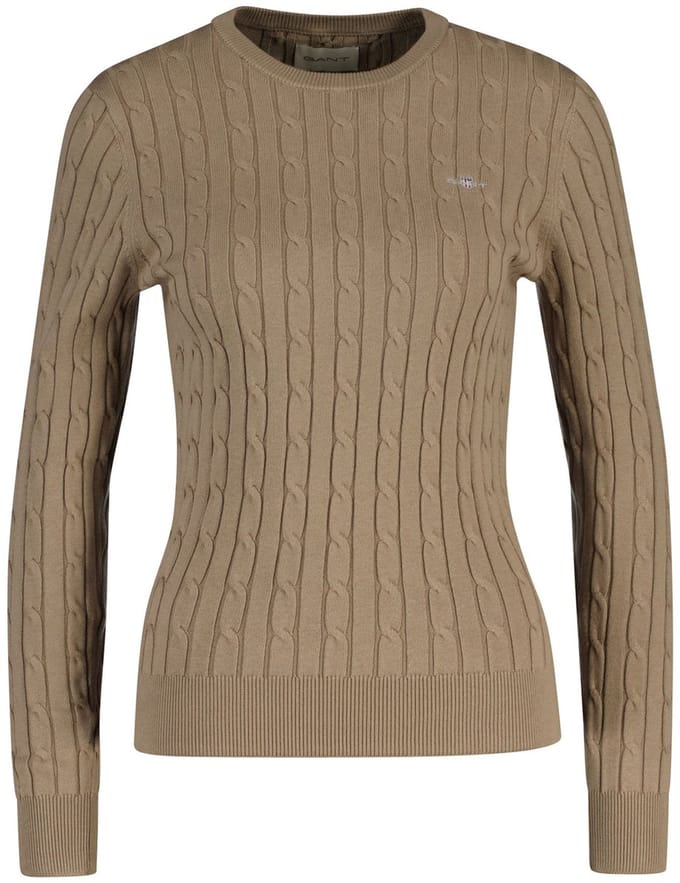GANT Gebreide trui STRETCH COTTON CABLE C-NECK