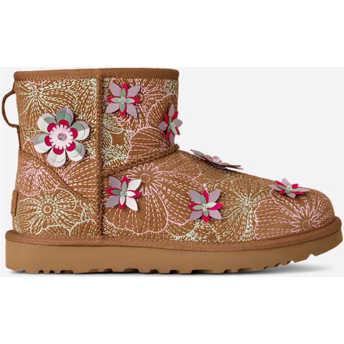 UGG® Classic Mini Meadow Boot in Brown, Size 6, Suede/Polyester/Leather
