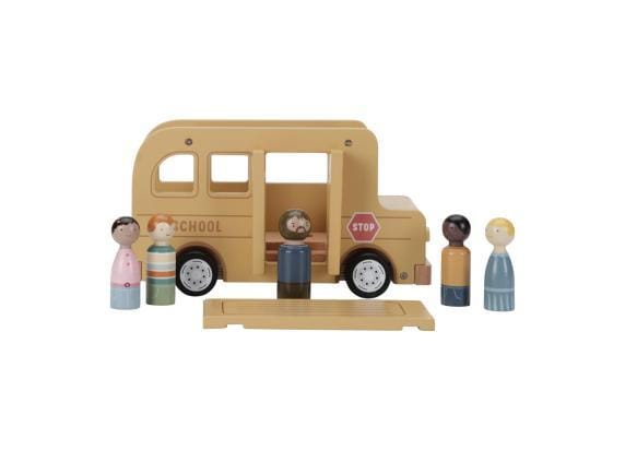 Little Dutch Schoolbus met poppetjes FSC Houten speelgoed