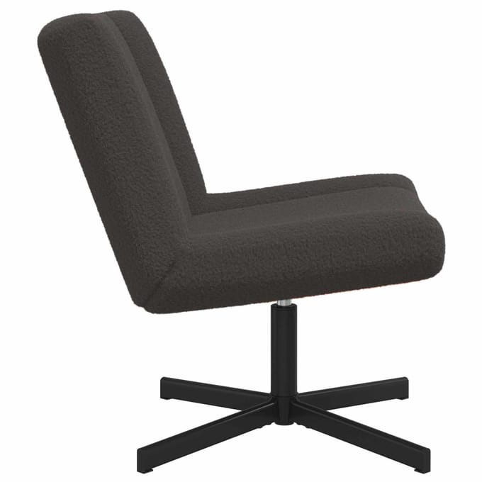 vidaXL - Draaistoel - Donkergrijs - 63 - x - 75 - x - 76 - cm - Schapenvacht