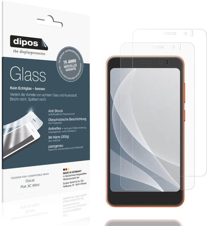 dipos – 2x Matte Pantserfolie geschikt voor Oscal Flat 3C Mini | 9H Screenprotector