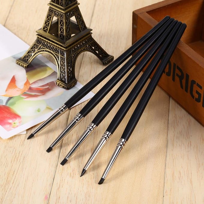 5 STuks Siliconen Rubber Vormers Polymeer Klei Boetseer Modelleer Gereedschappen Hoge Kwaliteit black