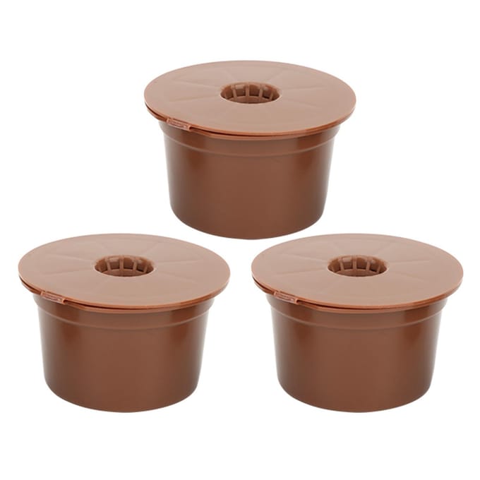 3 stuks herbruikbare navulbare koffiecapsulefilterbeker vervangende accessoires geschikt voor Caffitaly brown