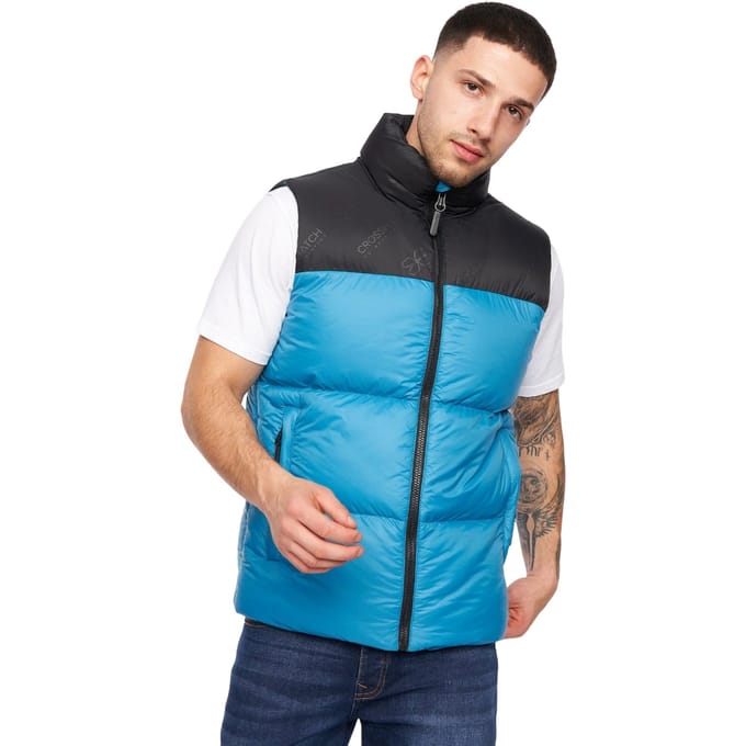 Crosshatch Heren Demerley Contrast Paneel Gilet (Benzine/Zwart)