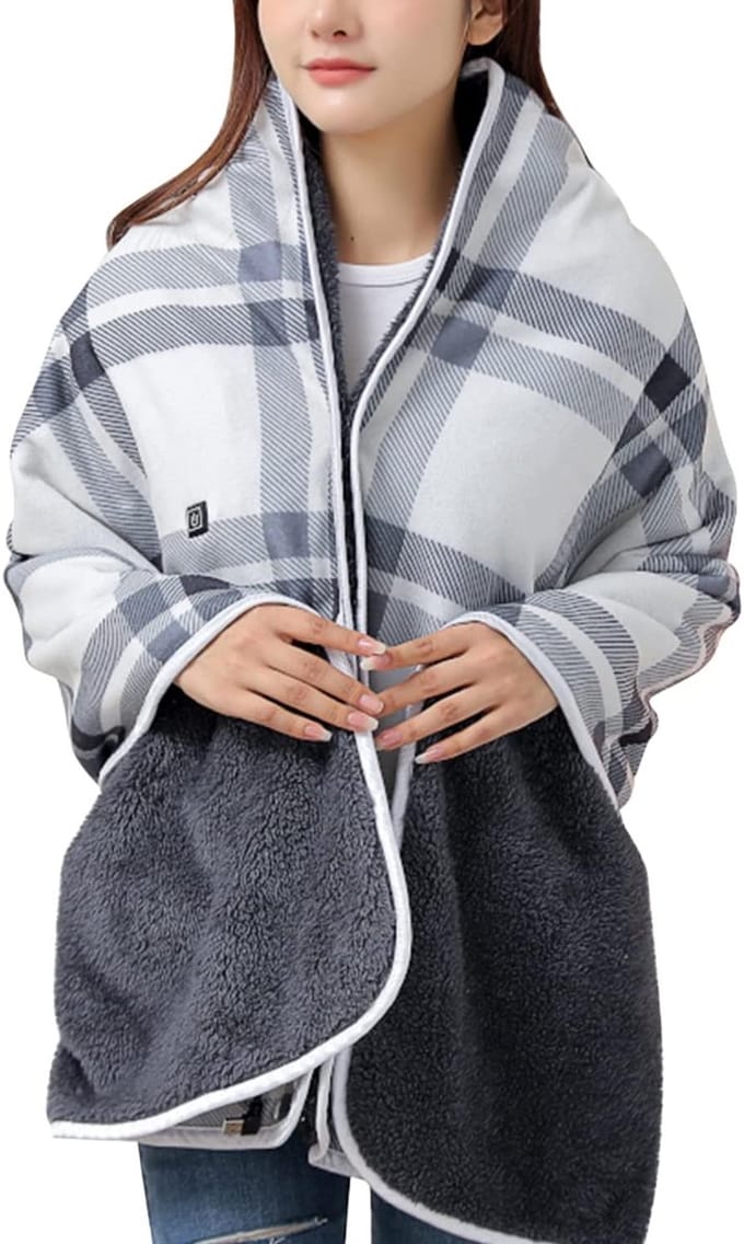 Verwarmde Deken - Elektrische Sjaal - Comfort Warm - Drie Warmte-instellingen - 150x85cm - Geruit