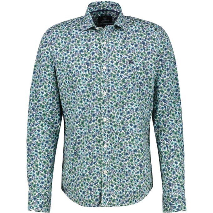 Lerros - Lange mouw overhemd - Mannen - M - 612 SAGE GREEN - Katoen - 2521329