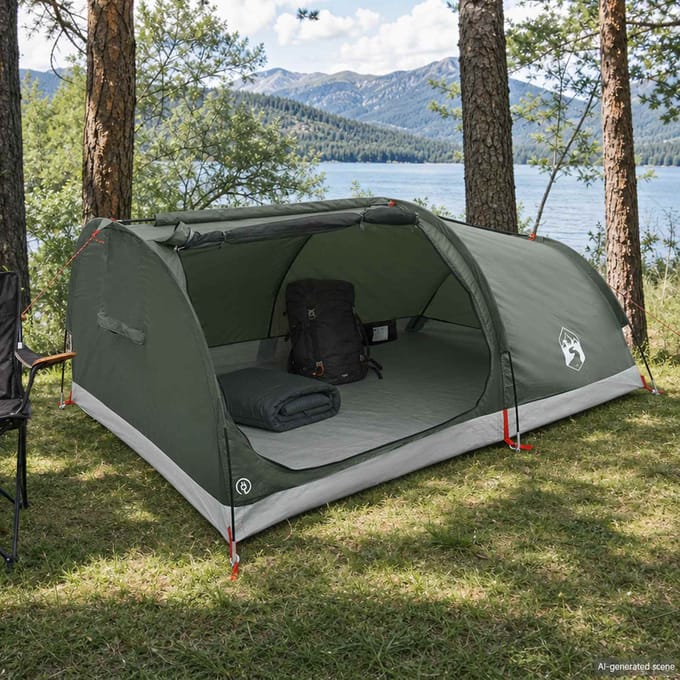 vidaXL - Hiking - Tent - Waterdicht - 1-persoons - Leger - Groen