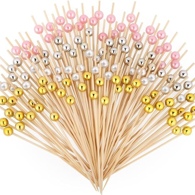 Virtubuy - Cocktailprikkers - Houten Prikkers - 200 Stuks - 12 cm Bamboe Prikkers