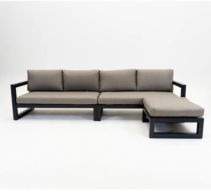 Vita Grosso 4-zits bank + hocker antraciet