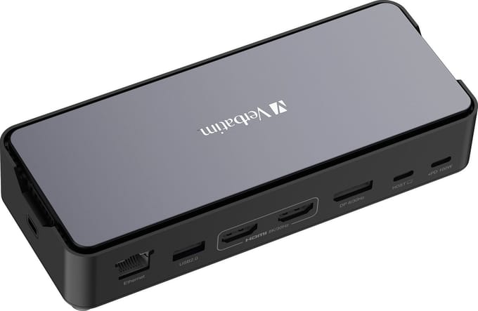 Verbatim USB-C Pro docking station CDS-15S: 15 poorten met SSD-sleuf