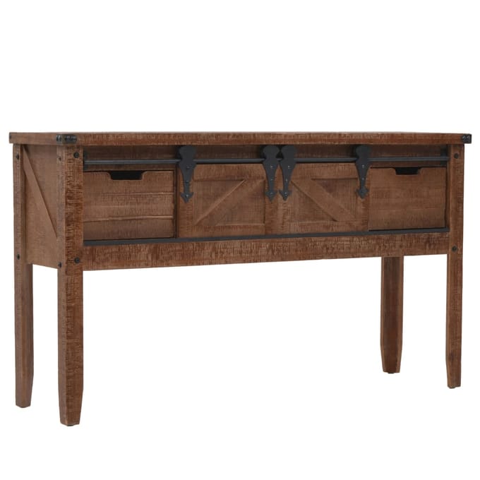 vidaXL - Wandtafel - 131x35,5x75 - cm - massief - vurenhout - bruin